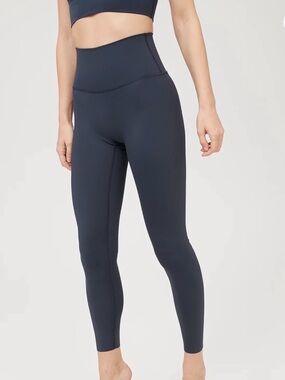 OFFLINE By Aerie Goals High Waisted Legging steel blue M wear near logo see pic